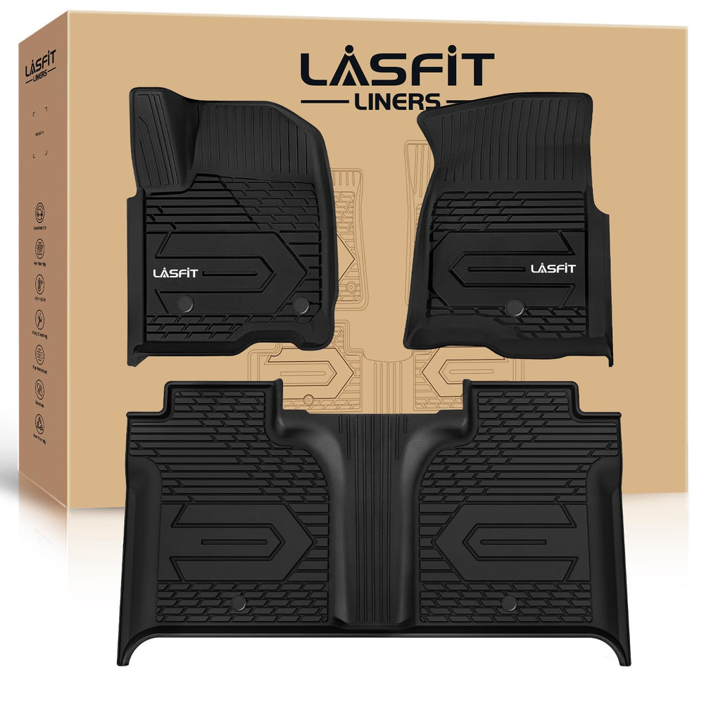 LASFIT floor mats for Silverado/Sierra with rear under-seat storage for organized cargo