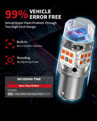 LASFIT T3 LED chips close-up showing 3030 LEDs for amber illumination