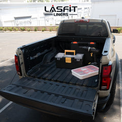 LASFIT bed mat ships folded; sun exposure smooths wrinkles