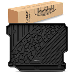 LASFIT trunk mat for Jeep Wrangler JL with flat load floor, edge-to-edge protection for cargo area.