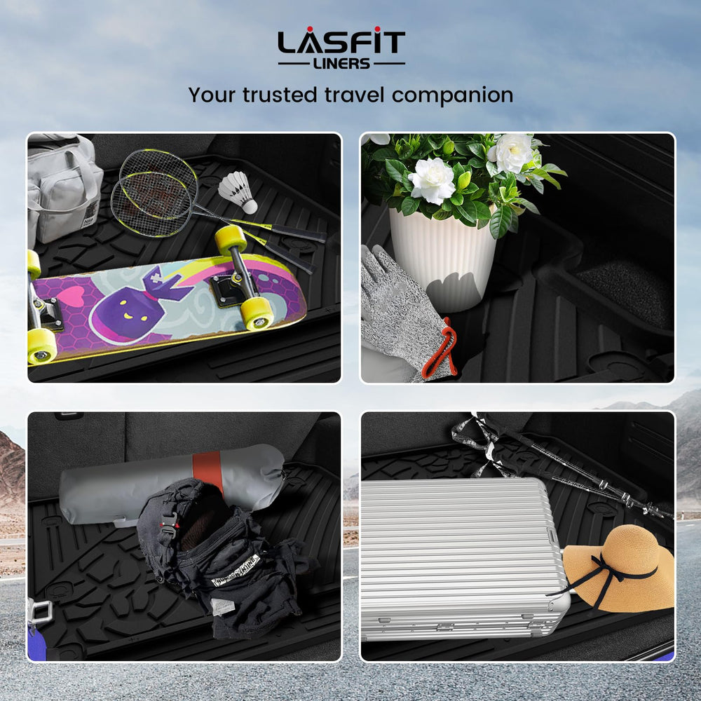 LASFIT easy-clean trunk mat ready for muddy shoes and gear after outdoor adventures.
