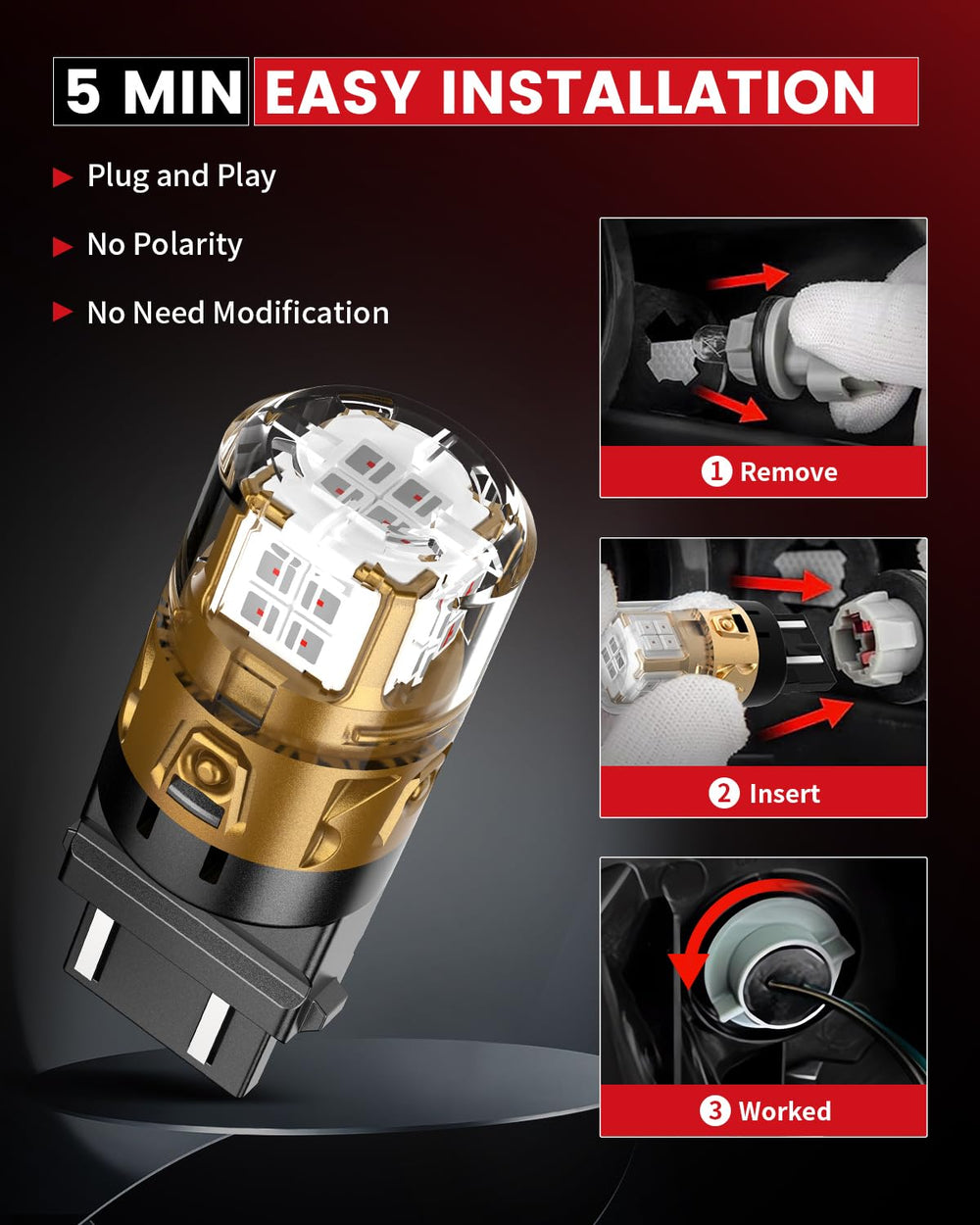 LASFIT two-pack LED bulbs ready for replacement installation