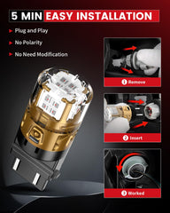 LASFIT two-pack LED bulbs ready for replacement installation