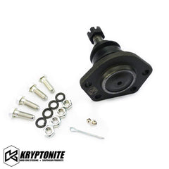Lassos Boutique Kryptonite bolt-in upper ball joint compatibility image shows aftermarket arm fitment and bolt-in design.