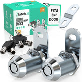 Latch.it 1-1/8 cam lock 2-pack front view showing sturdy metal construction for RV storage.