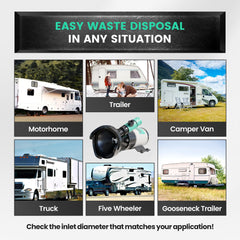 LATCH.IT RV Macerator Pump 10ft lift demonstrates capability to reach distant dump stations.