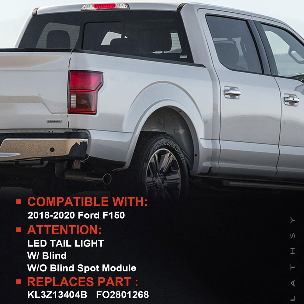 Close-up of Lathsy tail-light showing seamless fit and lens clarity for F-150.
