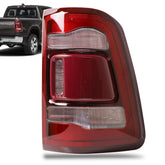 Lathsy LED tail light with red cover for Ram 1500 right side, boosts nighttime visibility.