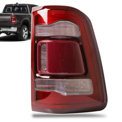 Lathsy LED tail light with red cover for Ram 1500 right side, boosts nighttime visibility.