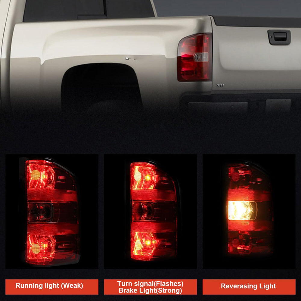 Lathsy tail light assembly for Chevy Silverado left border red design