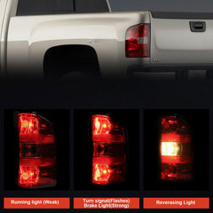 Lathsy tail light assembly for Chevy Silverado left border red design
