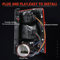 Lathsy tail light includes wiring harness and bulbs for straightforward replacement