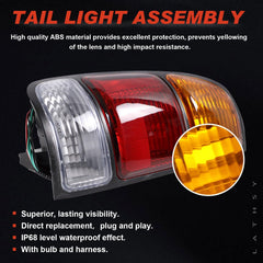 Lathsy tail light sealed for weather resistance.
