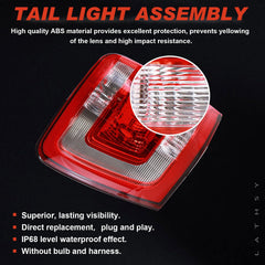 Lathsy weather-sealed tail light protects inner components in rain.