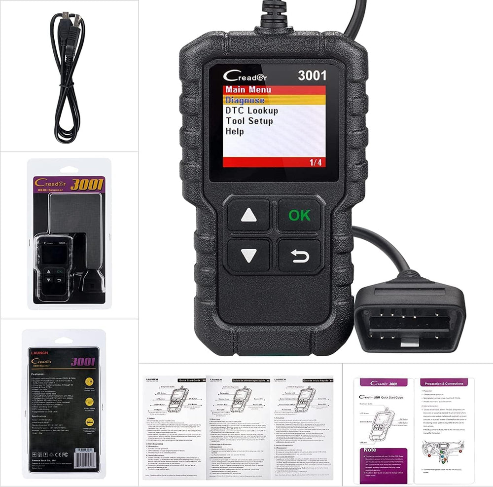 LAUNCH Creader 3001 OBD2 Scanner live data view supports engine monitoring