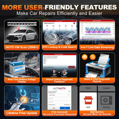 LAUNCH Creader Elite 4-inch touchscreen interface in use