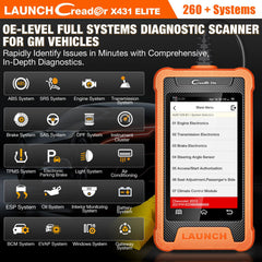 LAUNCH Creader Elite GM special resets menu for Buick and GMC
