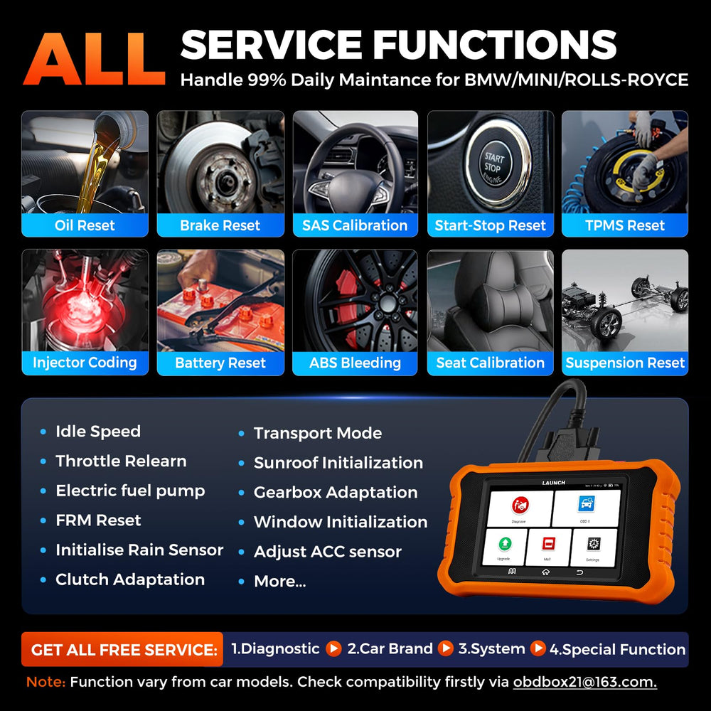 Launch Creader Elite V2 for BMW full system diagnosis scans multiple modules.