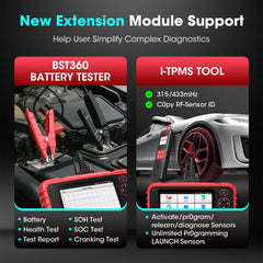 LAUNCH CRP123X V3.0 Elite TPMS feature-ready with optional i-TPMS module.