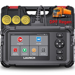 LAUNCH CRP129HD front view showing portable truck scanner for fast fleet diagnostics