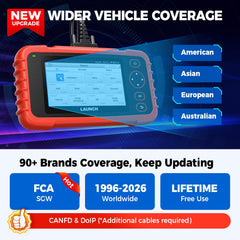 LAUNCH CRP129X four-in-one diagnostics with live data graphs.