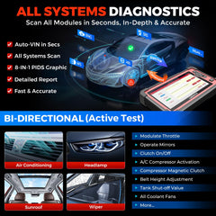 LAUNCH CRP919E active tests screen for quick actuator checks