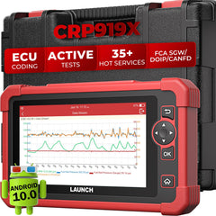 LAUNCH CRP919X front view OBD2 scanner enabling fast vehicle diagnostics.