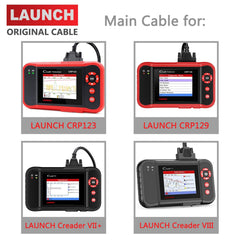 LAUNCH Creader VII+ main cable with zinc-plated copper contacts.