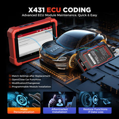 ECU coding interface on the CRP919XBT for quick module programming and relearns.