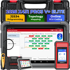 Launch X431 PRO3 V+ Elite topology map showing system layout