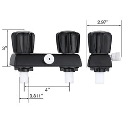 LavishStream wall-mount faucet with 4-inch valve enables compact RV installation.