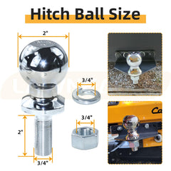 Lawneagle chrome ball hitch provides secure trailer connection