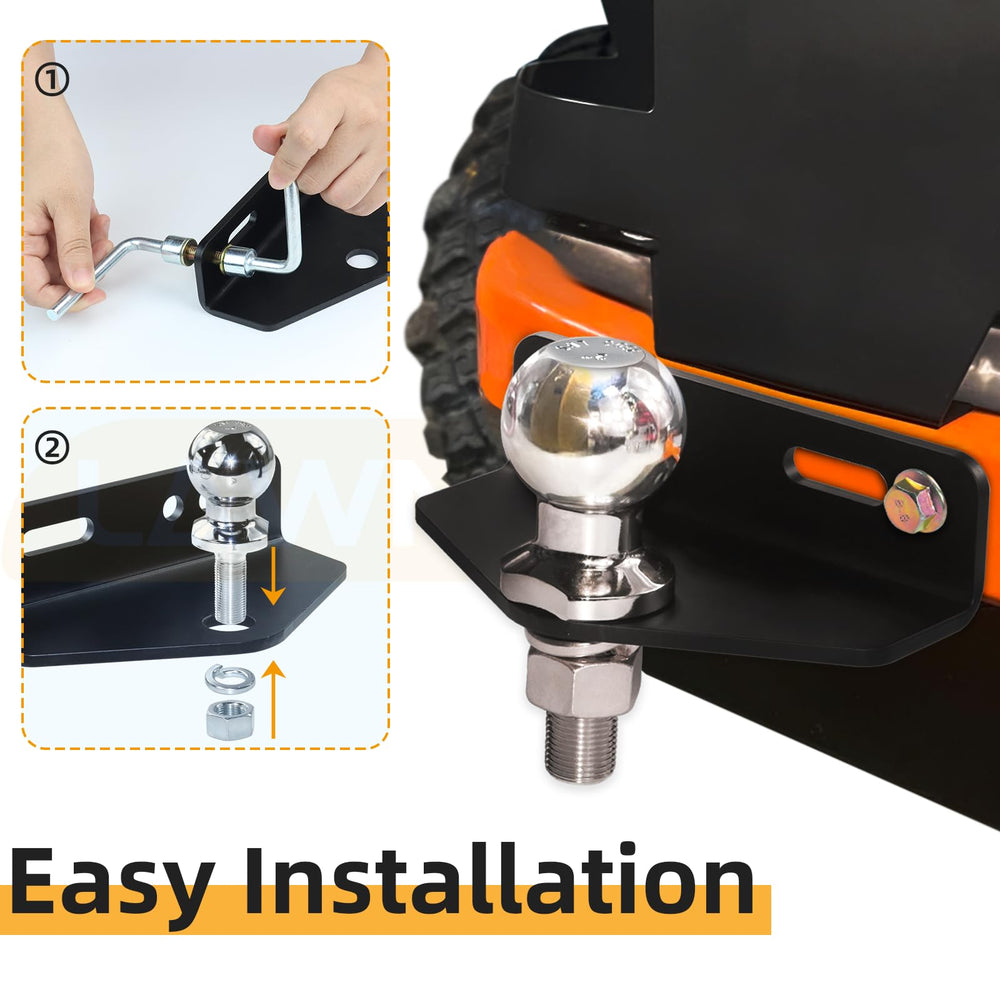 Lawneagle trailer hitch supports up to 3500 pounds gross weight