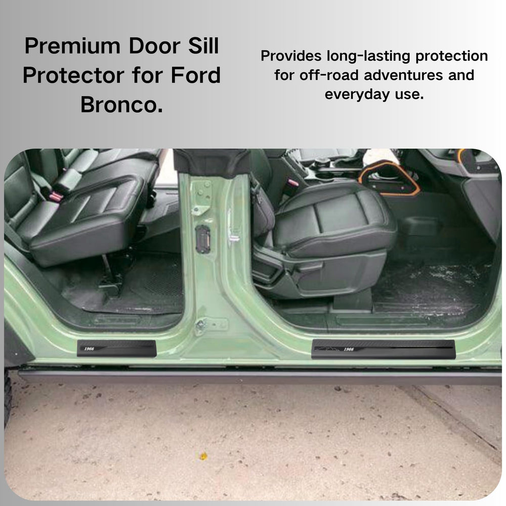 LBNCOBAG Bronco front-right door sill guard shields thresholds from scuffs during trips.