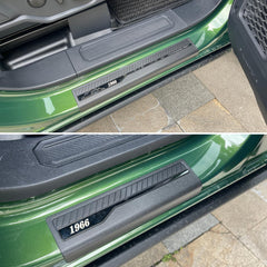 LBNCOBAG Bronco door sill guard installation demonstrates the adhesive tape and fit.