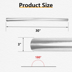 LCGP 3-inch exhaust pipe side view, durable construction for reliable installation