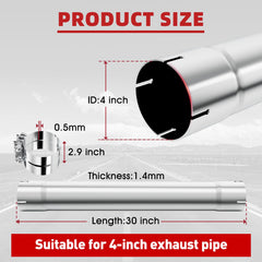 LCGP 4inch pipe measurement, 4 inch ID and 30 inch length
