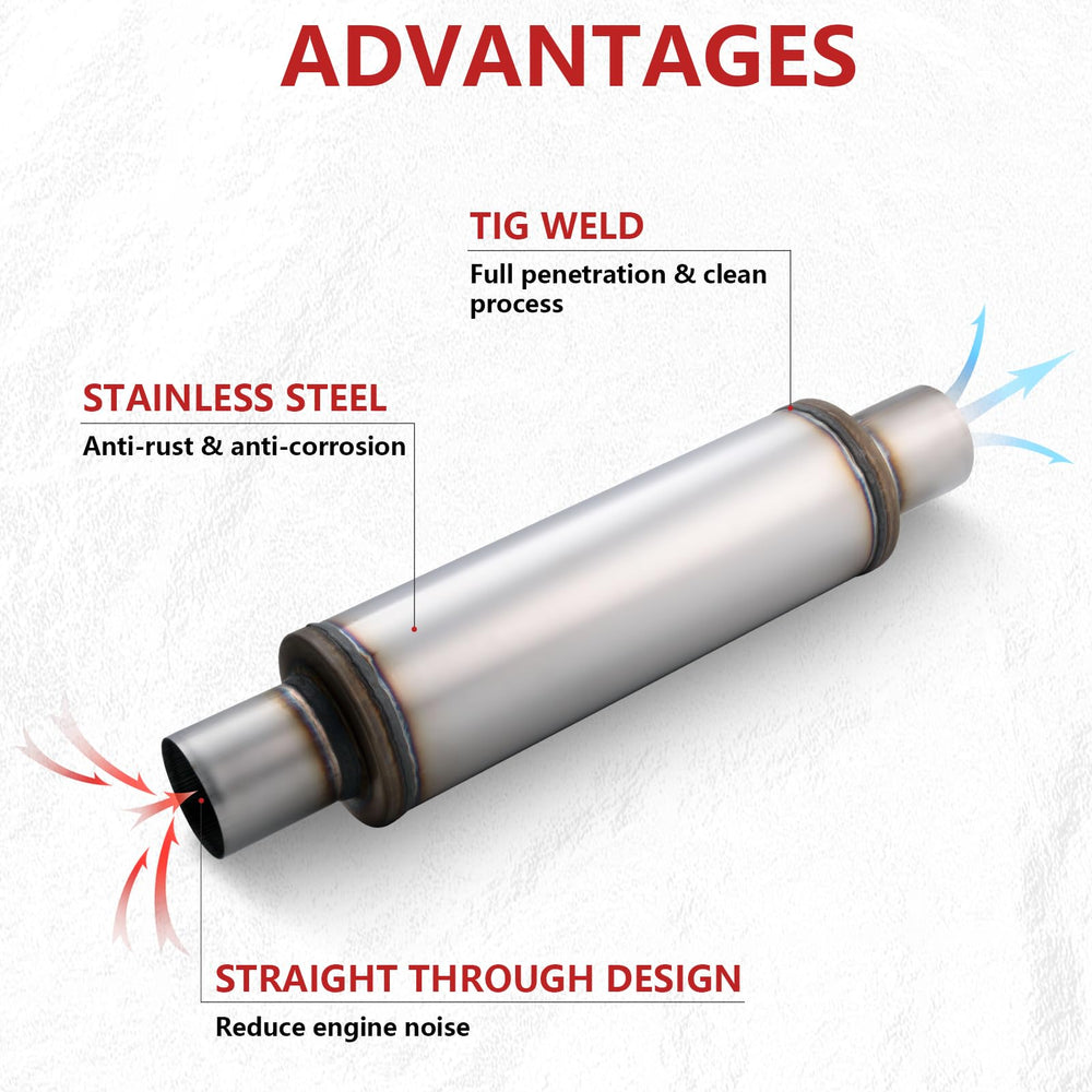 LCGP exhaust muffler weld close-up demonstrates strong joint quality.