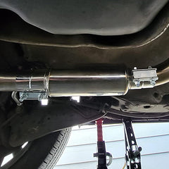 LCGP resonator installed on vehicle with polished finish under hood