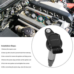 LCWRGS ignition coils in hood area installation-ready visuals.