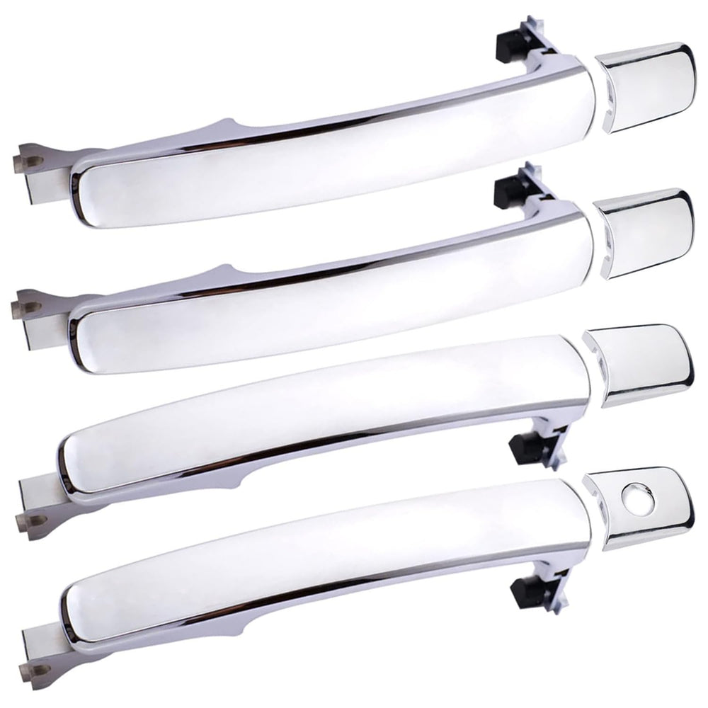 Lcyolada front left door handle for Nissan Rogue, durable chrome exterior.