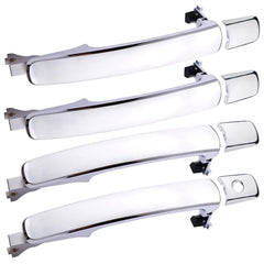 Lcyolada front left door handle for Nissan Rogue, durable chrome exterior.