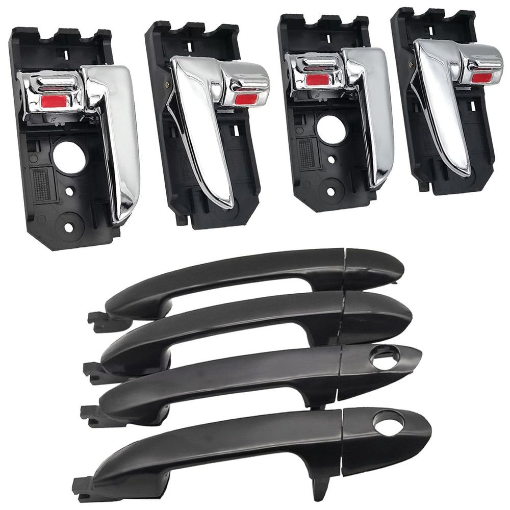 Lcyolada 8-piece exterior and interior door handles for Kia Spectra, complete replacement kit.