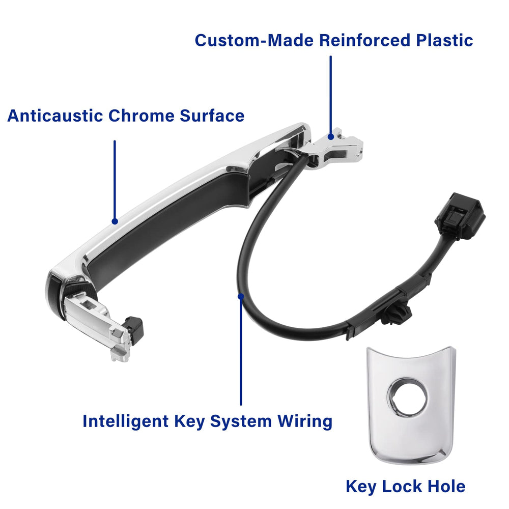 Lcyolada chrome door handle with wiring for smart entry system, easy upgrading.