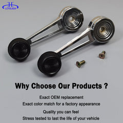 Lcyolada chrome window crank handle installed in-vehicle, showcasing authenticity and reliable fitment.