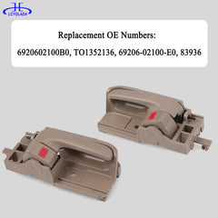 Lcyolada beige interior door handle set for front and rear doors, driver and passenger