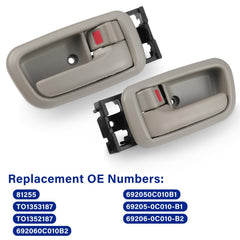 Lcyolada package showing two gray interior door handles with trim