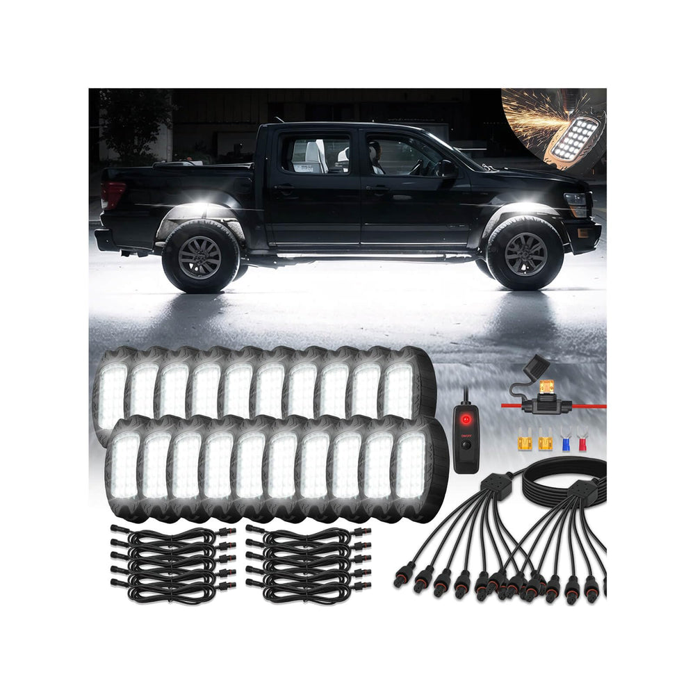 LD DARKEAGLE 20Pods rock light underbody assembly for rugged visibility.