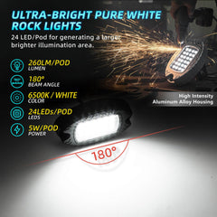 LD DARKEAGLE rock light wheel-well illumination improves night drive safety.