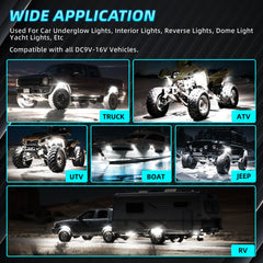 LD DARKEAGLE off-road rock light kit enhances wheel wells and underbody accents.
